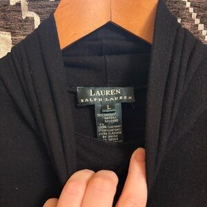Women’s Lauren Ralph Lauren Black Turtle Neck Long Sleeve Soft Shirt, Size Large